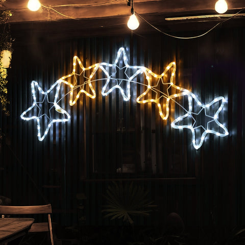 Lexi Lighting LED 5 Stars Rope Lights Silhouette - Warm White+White