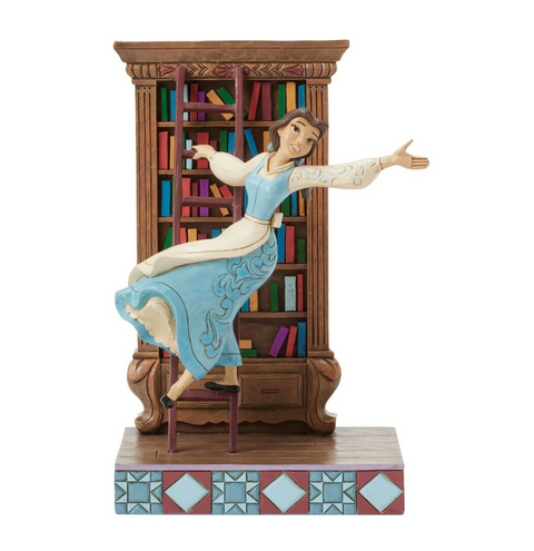 Jim Shore Disney Traditions - Beauty And The Beast - Belle with Bookshelf - A World Of Books