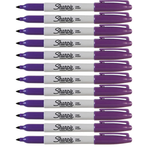 Sharpie Fine Point Permanent Marker 1.00mm Box of 12 (Purple)