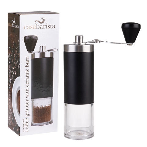Casabarista Stainless Steel Hand/Manual Coffee Bean Grinder with Ceramic Burr