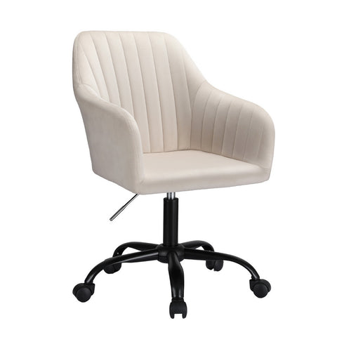 Artiss Office Chair Velvet Seat (Cream)