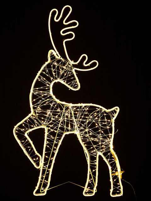 Christmas Warehouse - OUDRS312 1m Radiant Standing Reindeer Outdoor Warm White Neon & String LED Display Warm White