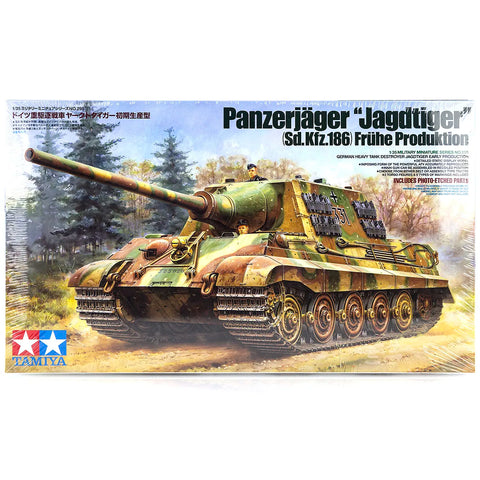 Tamiya 1/35 German Panzerjager Jagdtiger (Sk.Kfz.186) Fruhe Production Tank Scaled Plastic Model Kit