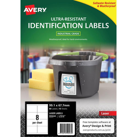 Avery Ultra-Resistant Chemical Grade Labels 80 Labels