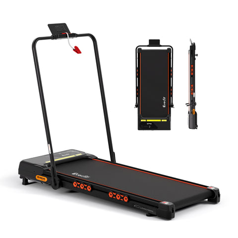 Everfit Treadmill Electric Walking Pad Auto Incline Foldable for Home Gym Black