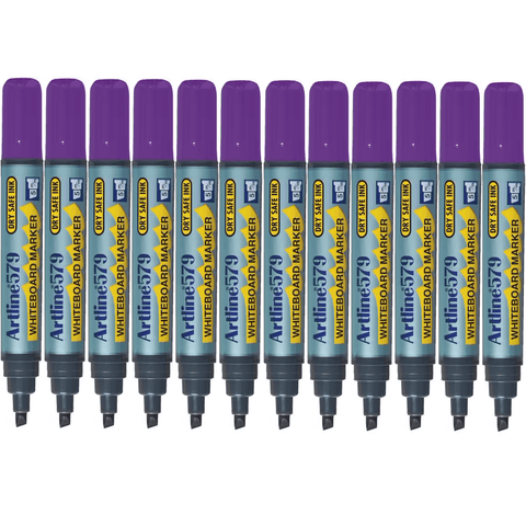 Artline 579 Whiteboard Marker 5mm Chisel Tip (Purple) [Box 12]