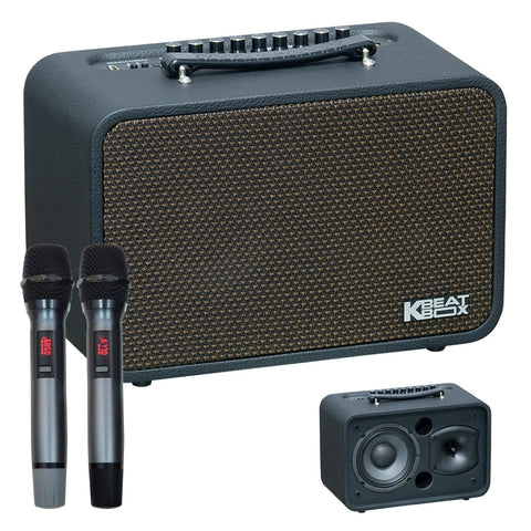 Soncamedia Kbeatbox CS-200PU V3 – Compact Karaoke Sound System | 80W RMS | Wireless Mics
