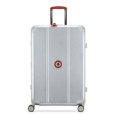 Delsey Alu'r - Aluminum Zipperless Premium Large Luggage - Silver