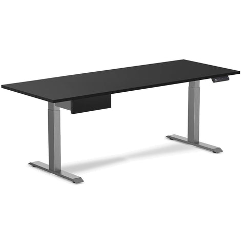 Desky Single Standing Desk With Drawer - Black / 2000x750mm / Space Grey