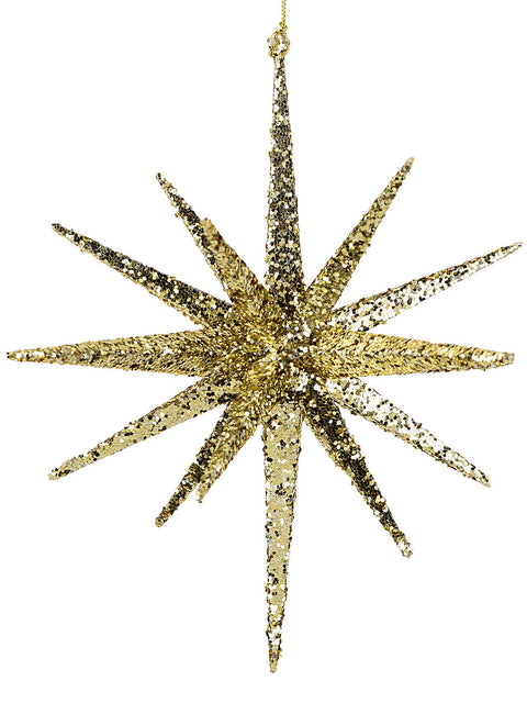 Christmas Warehouse - DECR2610 Dynamic Champagne Gold Statement 3D Radial Starburst Pendant | 21cm Gold