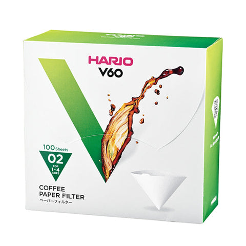 Hario V60 Retail White Paper Filters - 2 Cup / 100 PCS