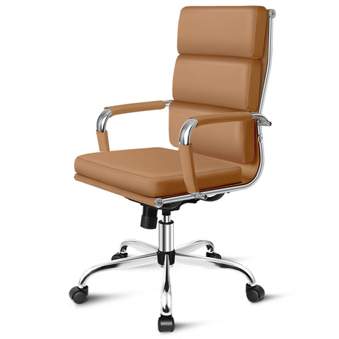 ALFORDSON Office Chair Ergonomic Paddings Computer Work Executive Seat High Back (Brown)