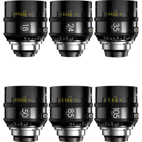 DZOFilm Vespid Prime 2 T1.9 Prime 6-Lens Kit (ARRI PL, Feet)