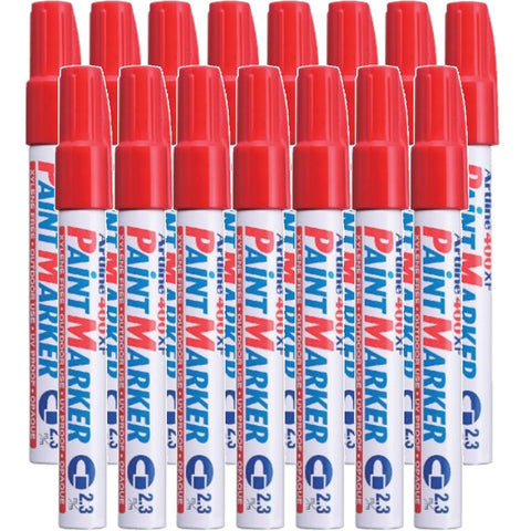 Artline 400 Paint Marker Bullet 2.3mm Box of 15 (Red)