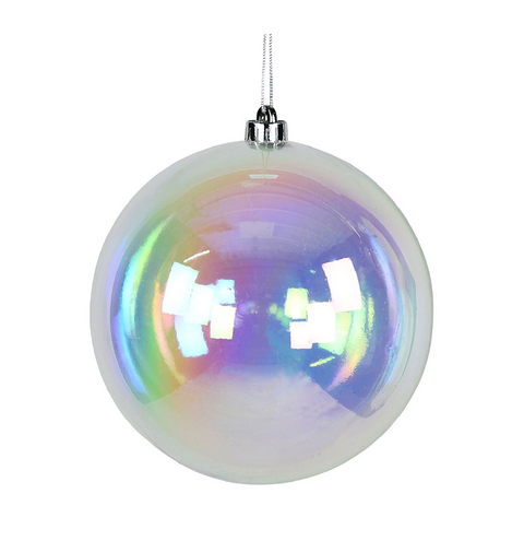 Christmas Warehouse - DECRH031 Soap Bubble Iridescent Bauble Large Display Bauble | 20cm Clear with Iridescent