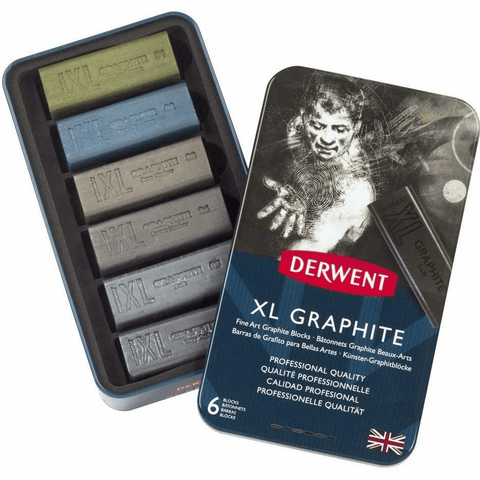 Derwent XL Large Graphite Blocks Tin 6