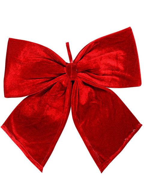 Christmas Warehouse - DECRB950 Red Velour Moulded Architectural Monumental Bow | 45cm Red