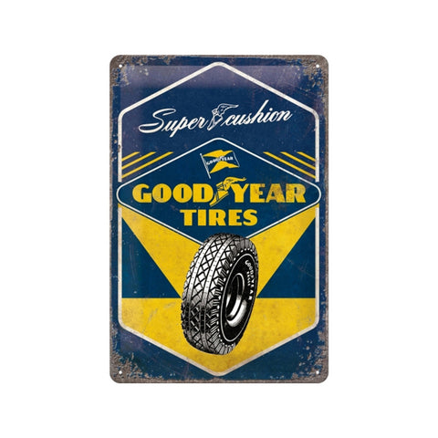 Nostalgic-Art 20x30cm Medium Metal Wall Hanging Sign Plaque Goodyear Super