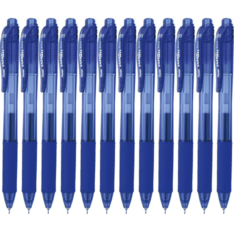 Pentel BLN105 Box 12 Energel-X Retractable Gel Ink Pen Fine 0.5mm (Blue)