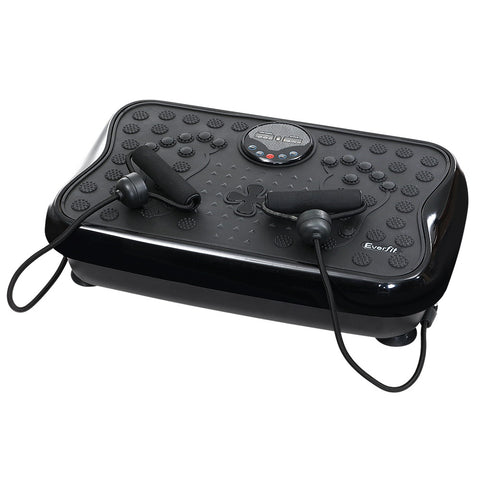 Everfit Vibration Machine Platform Vibrator With Resistance Rope Home Gym (Black)