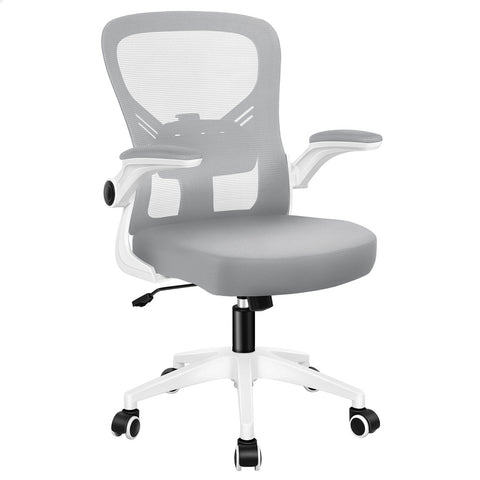 ALFORDSON Mesh Office Chair Executive Tilt Fabric Seat Computer Work Seat (White Grey)