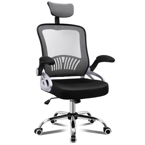 ALFORDSON Mesh Office Chair Executive Fabric Seat Tilt Computer (Black)