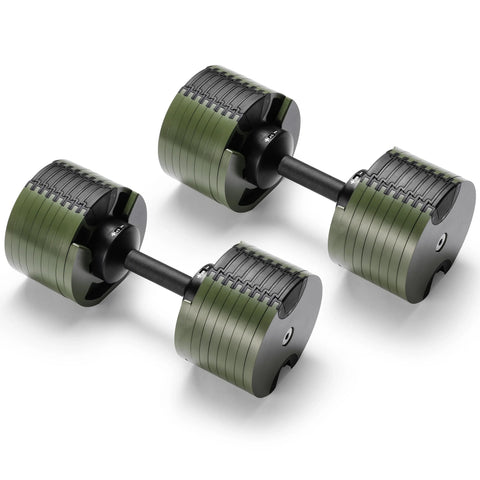 Powertrain Eon Dial Up 90KG Adjustable Dumbbells Pair - Green