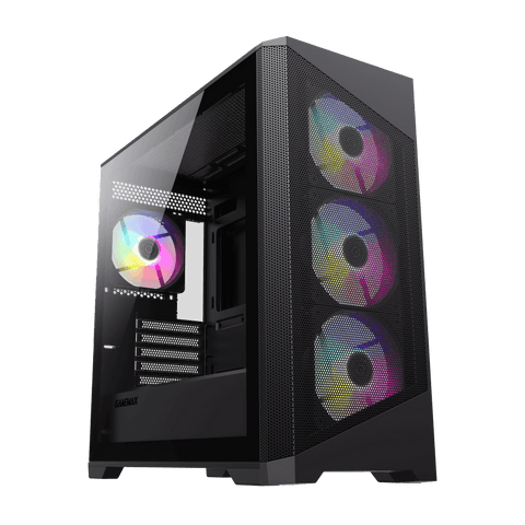 GameMax Destroyer MB Micro-ATX Gaming Case - 4x FRGB Fans (Black PC Chassis)