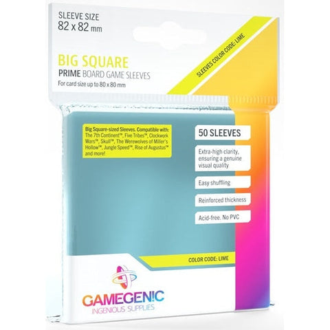 Gamegenic Prime Board Game Sleeves Werewolves/Jungle Speed 82mmx82mm 50 Sleeves (Lime)