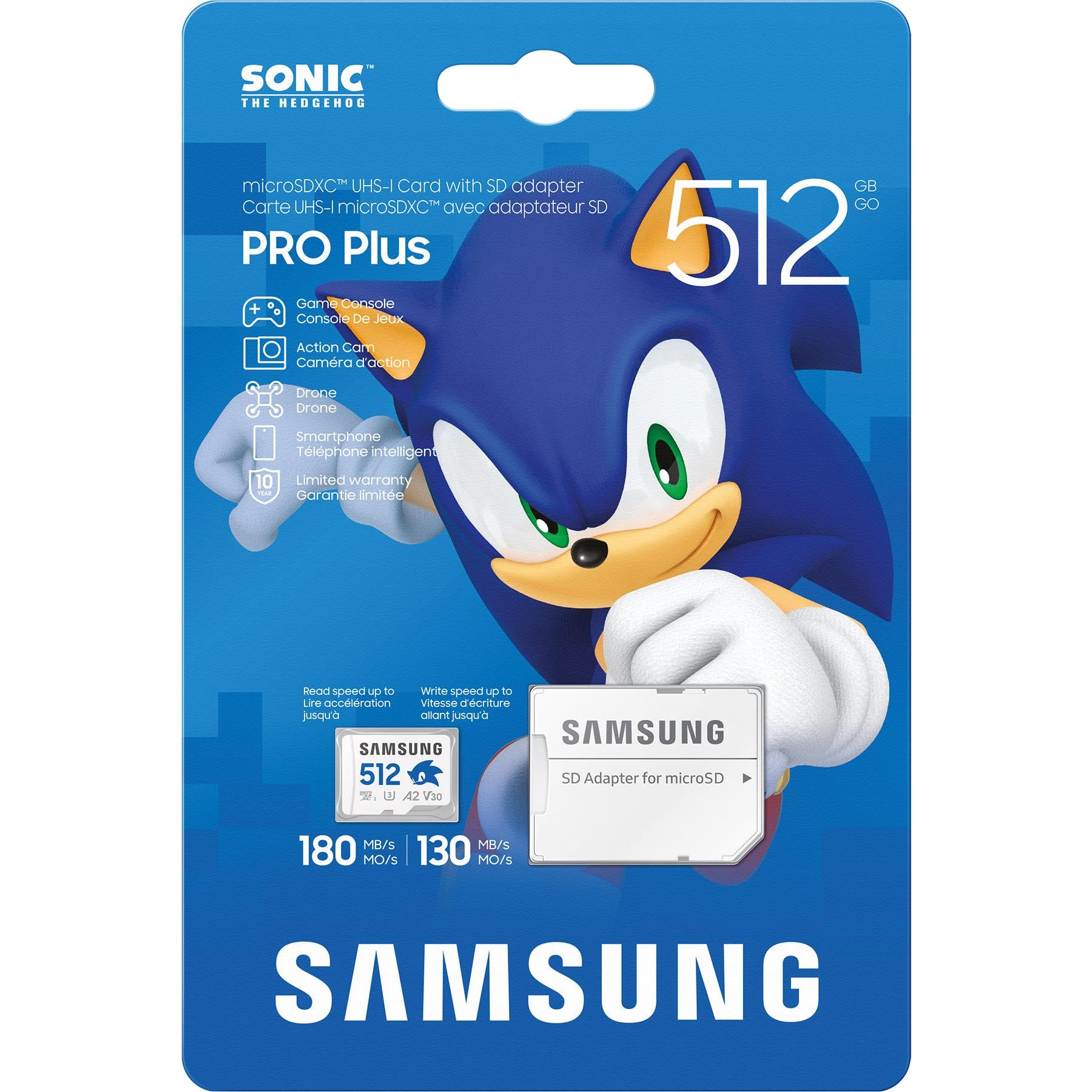 Samsung PRO Plus Sonic the Hedgehog™ 512GB MicroSD Card JB Hi-Fi