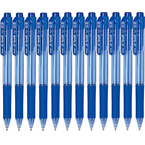 Pentel e-Ball BK130 Box 12 Retractable Ballpoint Pen 1.0mm (Blue)