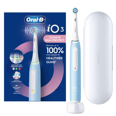 Oral-B iO Series 3 Gentle Care Sensitive White Electric Toothbrush (Ice Blue)
