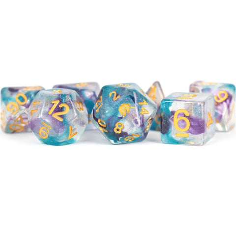 Fanroll By Metallic Dice Games Metallic Dice Games Unicorn Resin Polyhedral Dice 7 Set (Fancy Fae)