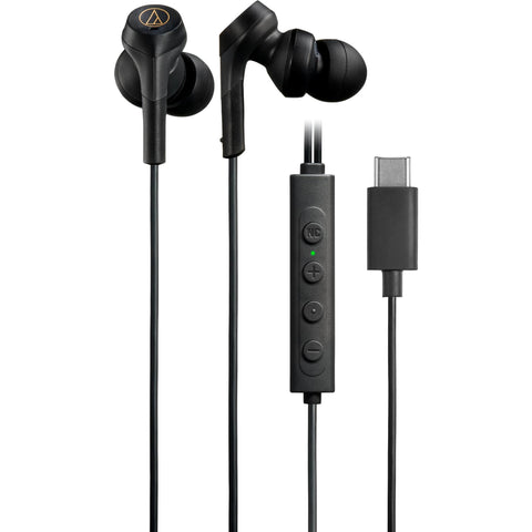 Audio-Technica USB-C Wired Noise Cancelling In-Ear Headphones (Black)