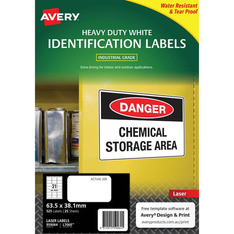 Avery 959064 L7060 Heavy Duty Laser Labels (White) [Pack 25]