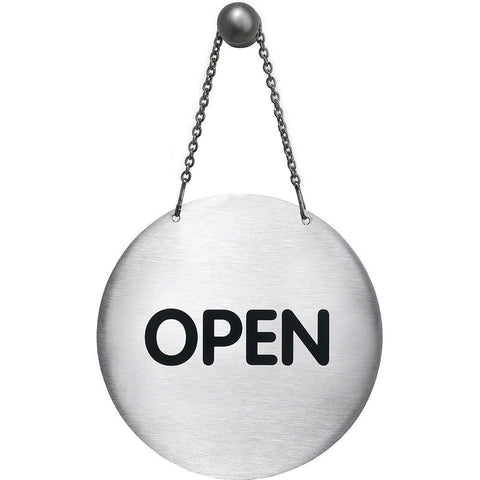 Durable Pictogram Sign Open/Closed Reversable With Hanging Chain 130mm