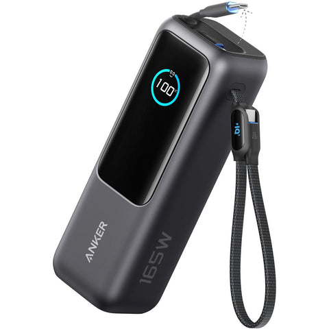 Anker 25K 165W Power Bank with Built-in Retractable Cables (Black)