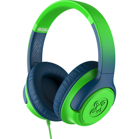 Moki Mixi Type-C Wired Volume Limited Kids Over-Ear Headphones (Green/Blue)