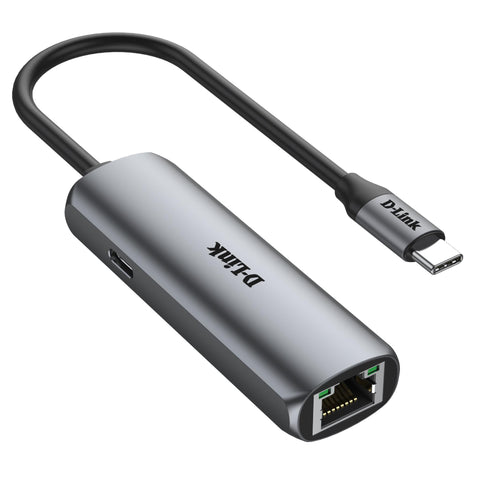 D-Link DUB-E255 USB-C to 2.5Gbps Ethernet Adapter 
with 100W Power Delivery
