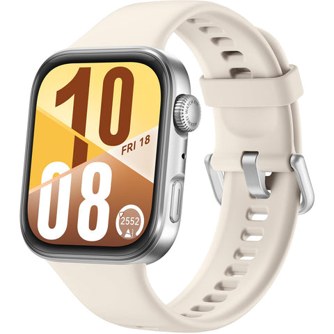Huawei Fit 4 Silver Aluminium Case Watch (Moon White Fluoroelastomer Strap)