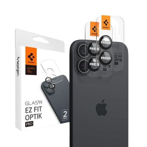 SPIGEN EZ Fit Optik Pro 2PCS Glass Camera Lens Protector for iPhone 17/16/16 Plus (Black)