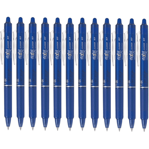 Pilot Box 12 Frixion Clicker Retractable Erasable Gel Ink Pen 0.7mm (Blue)