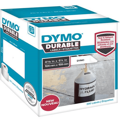 Dymo 1933086 LW LabelWriter Durable Labels 104x159mm Box 200 (White)  [5 Pack]