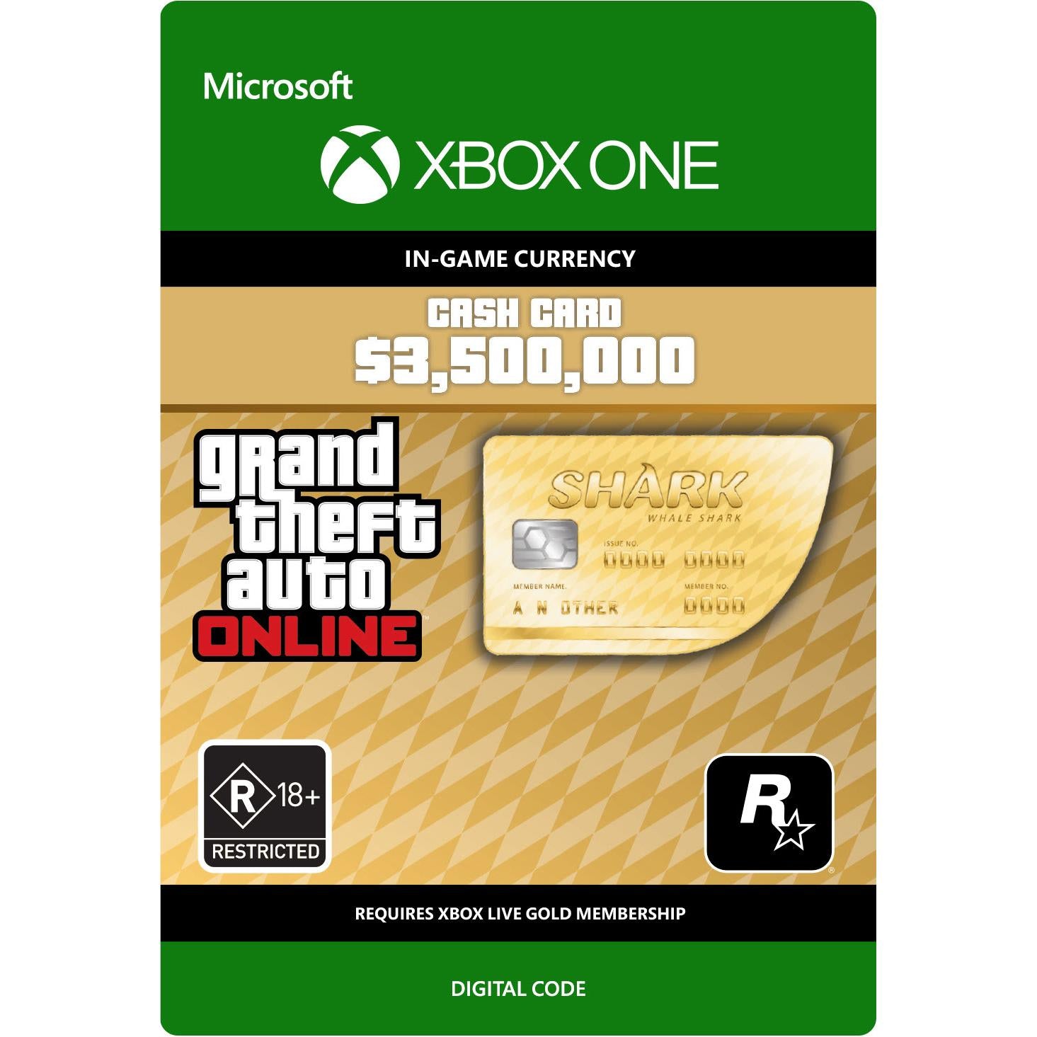 Grand Theft Auto Online $3,500,000 Whale Shark Card (Digital