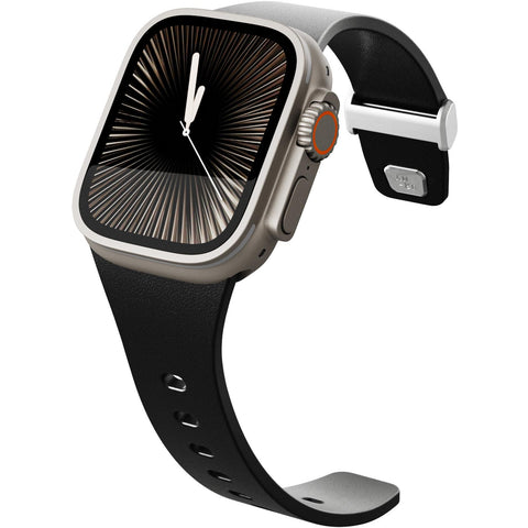 Journey URBAN Leather Apple Watch Band 42-49mm (Black) [Large]