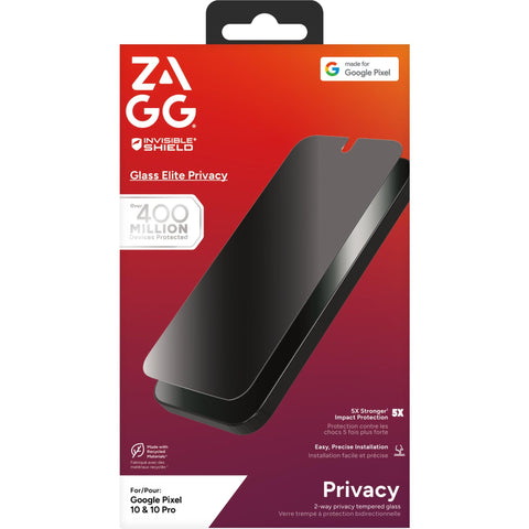 ZAGG InvisibleShield Glass Elite Privacy Screen Protector for Google Pixel 10/10 Pro