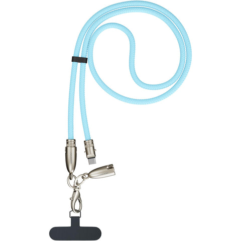ALOGIC Tether USB-C to C Lanyard Data and 60W Charge Cable 1.2m (Aqua)