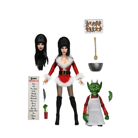 Neca Elvira Very Scary Christmas 8'' Clothed Action Figure Toy Playset