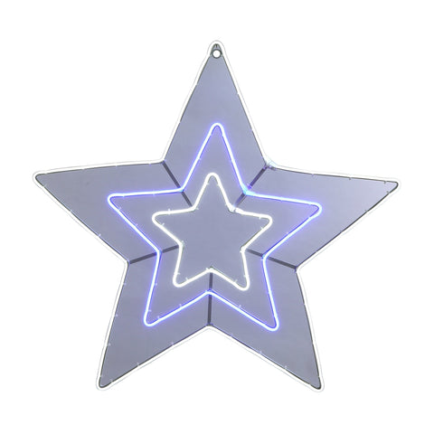 Lexi Lighting 80cm Neon Star Christmas Lights Blue+White