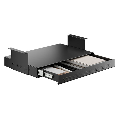 Desky Ultra Slim Under Desk Drawer - Book Gap / Black